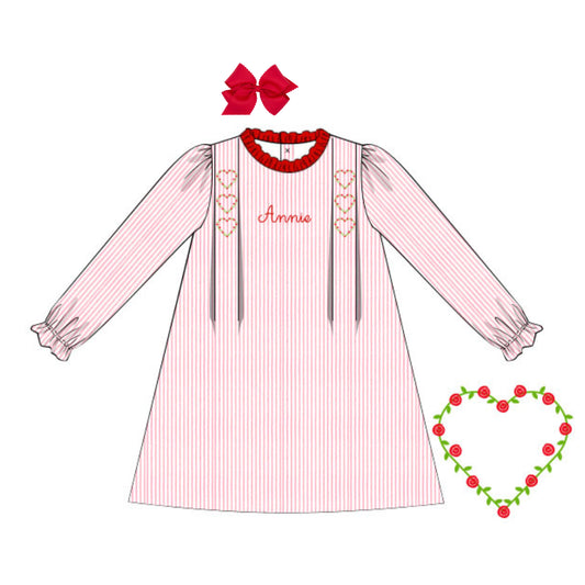 PINK PINSTRIPED HEART DRESS