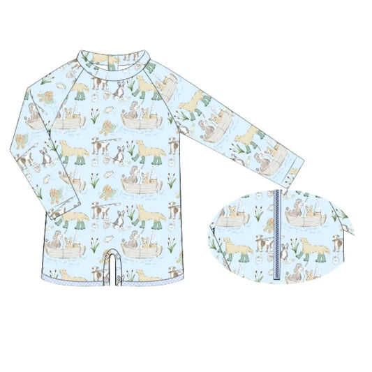 Fishing Pups 1PC Rash Guard