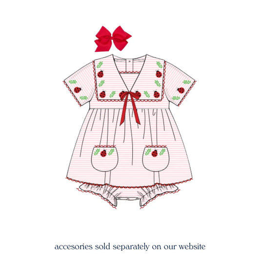 Ladybugs Bib Skirted Bubble