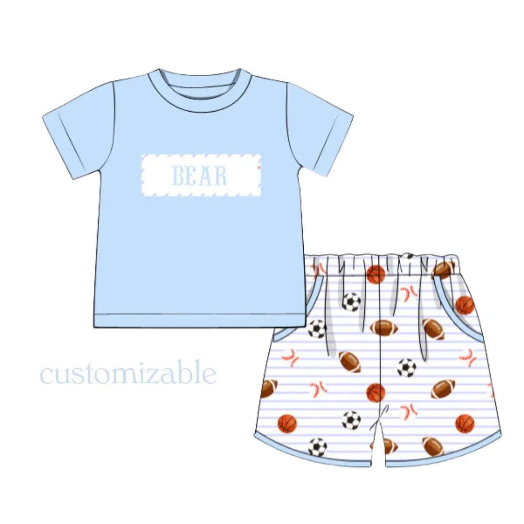 All Sports Name Smocked Short Set