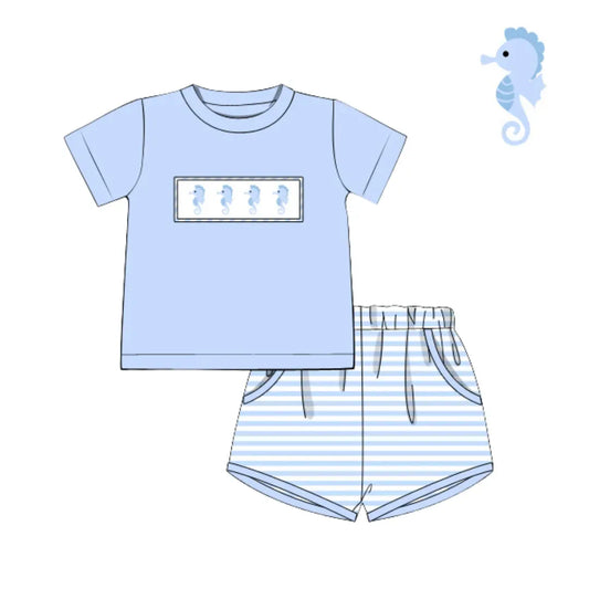 Boys Smocked Seahorses Short Set
