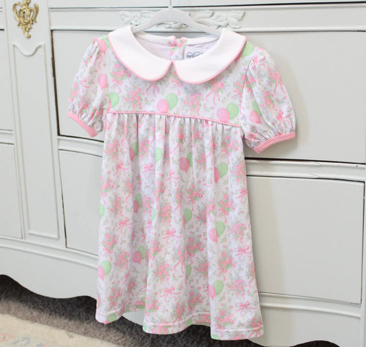 PINK & GREEN BIRTHDAY BALLOONS PLAY DRESS