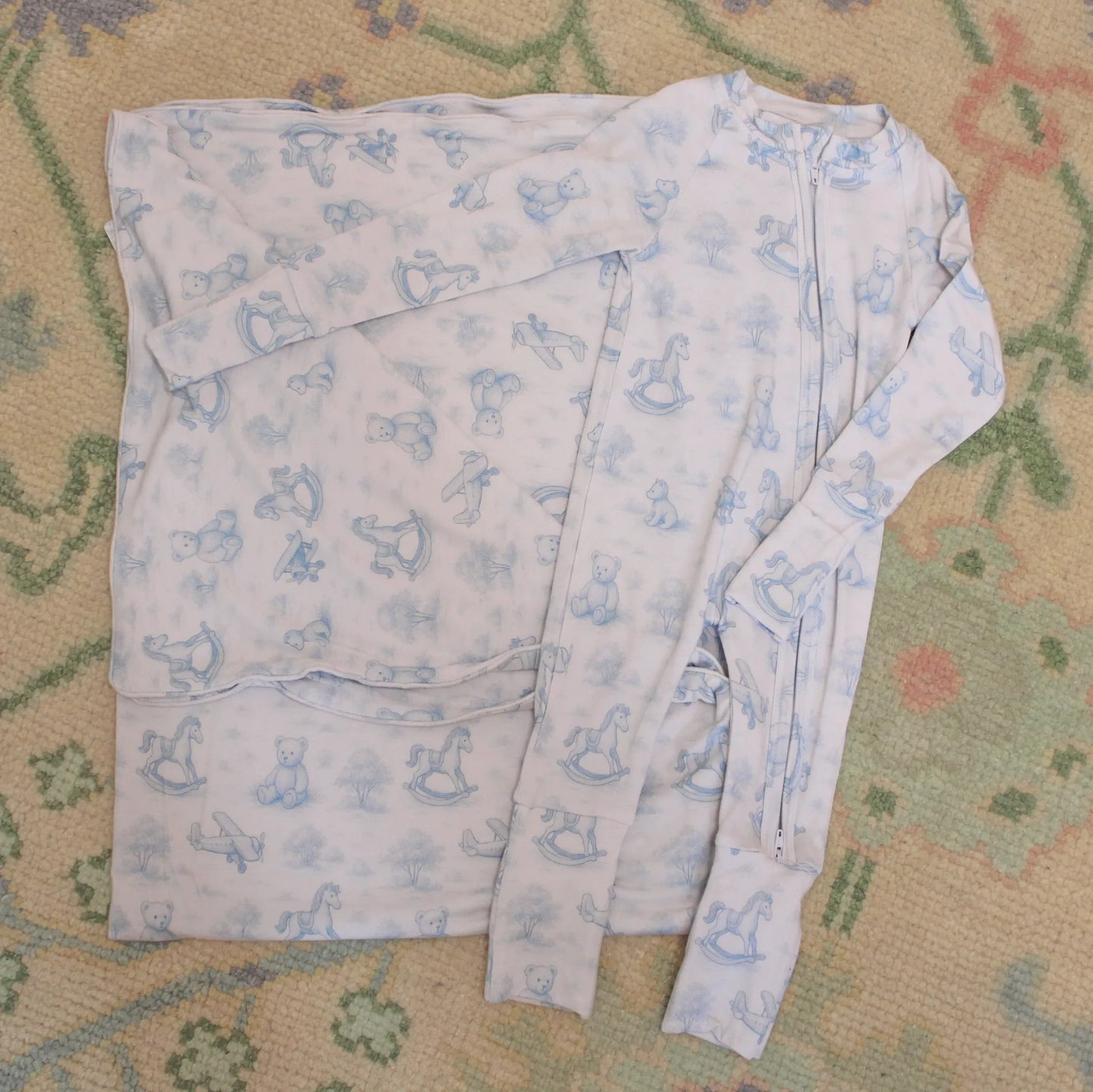 Hudson Toile Zip Up Bamboo Loungewear