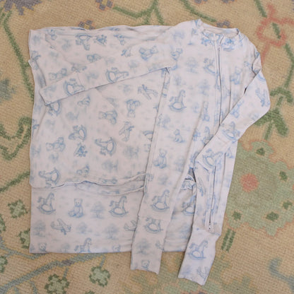 Hudson Toile Zip Up Bamboo Loungewear