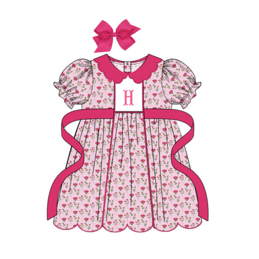 MAGENTA FLORAL INITIAL DRESS