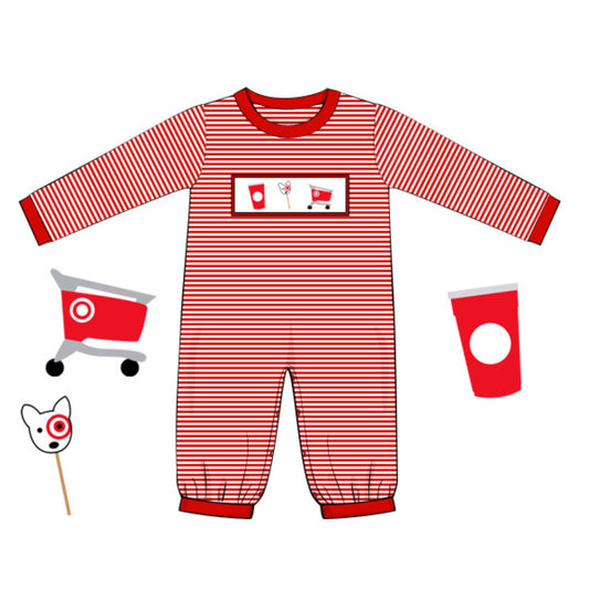 BOYS SMOCKED SHOPPING ROMPER