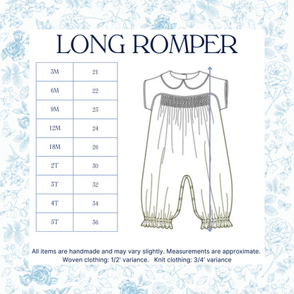BOYS BIRTHDAY NAME SMOCKED ROMPER