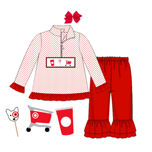 GIRLS SMOCKED SHOPPING PULLOVER SET