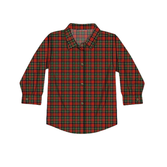 BOYS CLASSIC CHRISTMAS PLAID BUTTON UP