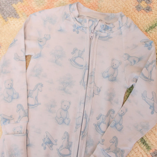 HUDSON TOILE BAMBOO ZIP UP LOUNGEWEAR