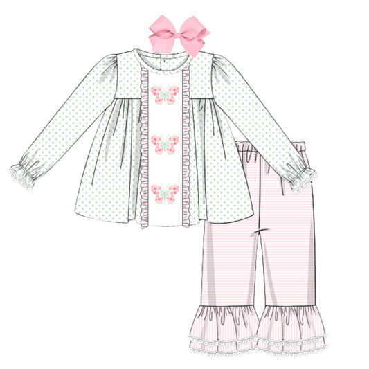 BITTY DOT & STRIPES BUTTERFLY PANT SET