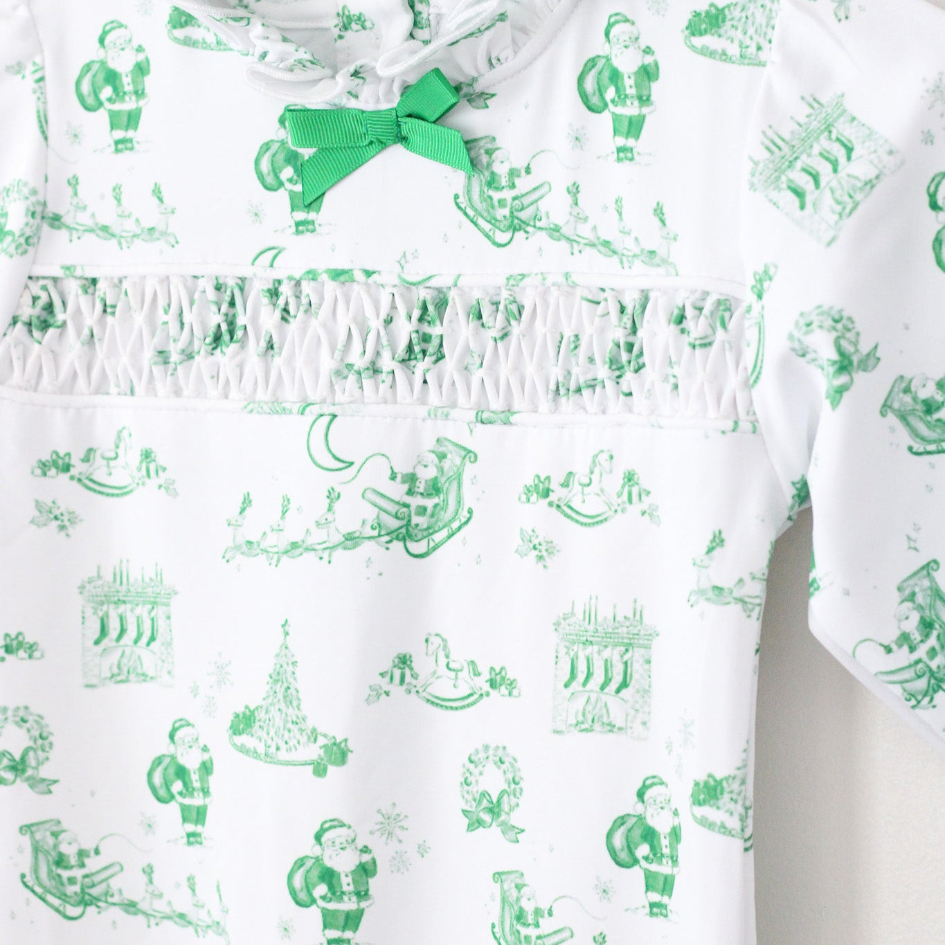 GIRLS GREEN TOILE INFANT FOOTIE