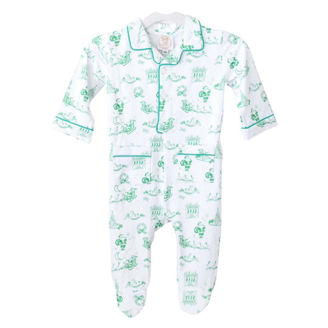 BOYS GREEN TOILE INFANT FOOTIE
