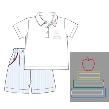 PINSTRIPE BOOKS POLO SET