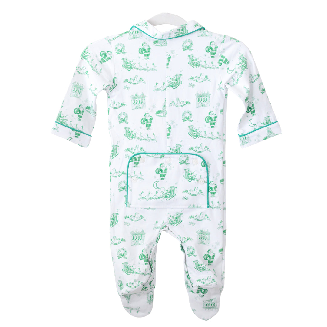 BOYS GREEN TOILE INFANT FOOTIE