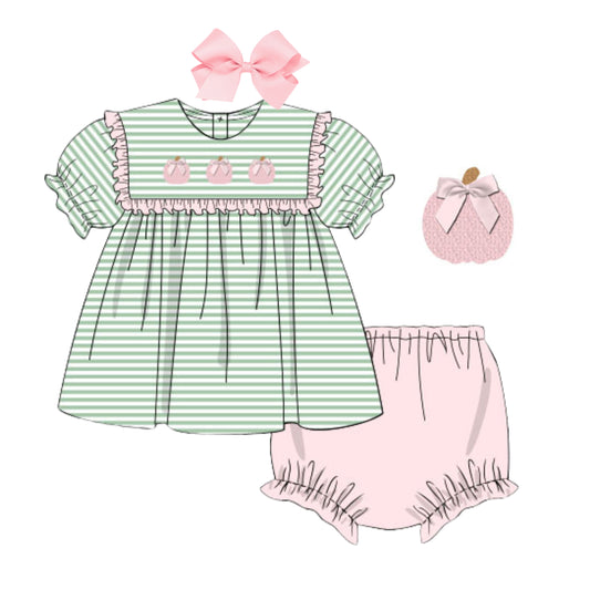 PINK & GREEN PUMPKINS DIAPER SET