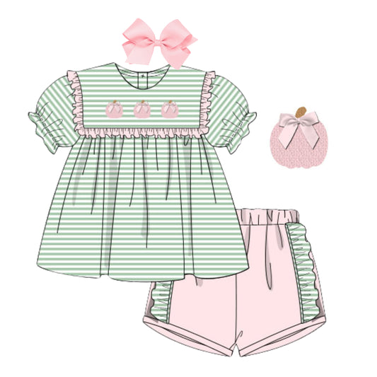PINK & GREEN PUMPKINS SHORT SET