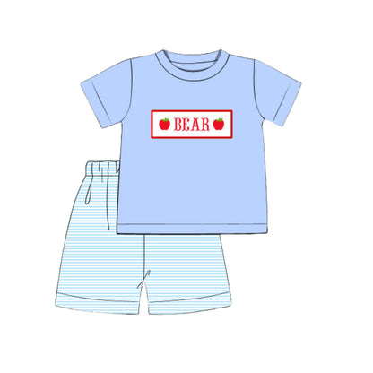 BOYS APPLE NAME SMOCK SHORT SET