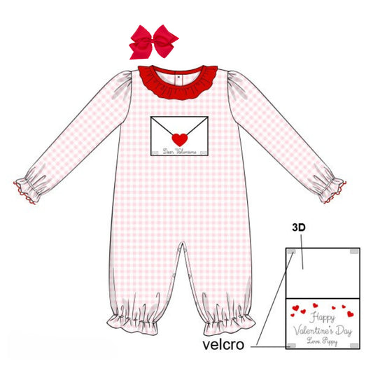 GIRLS DEAR VALENTINE ROMPER