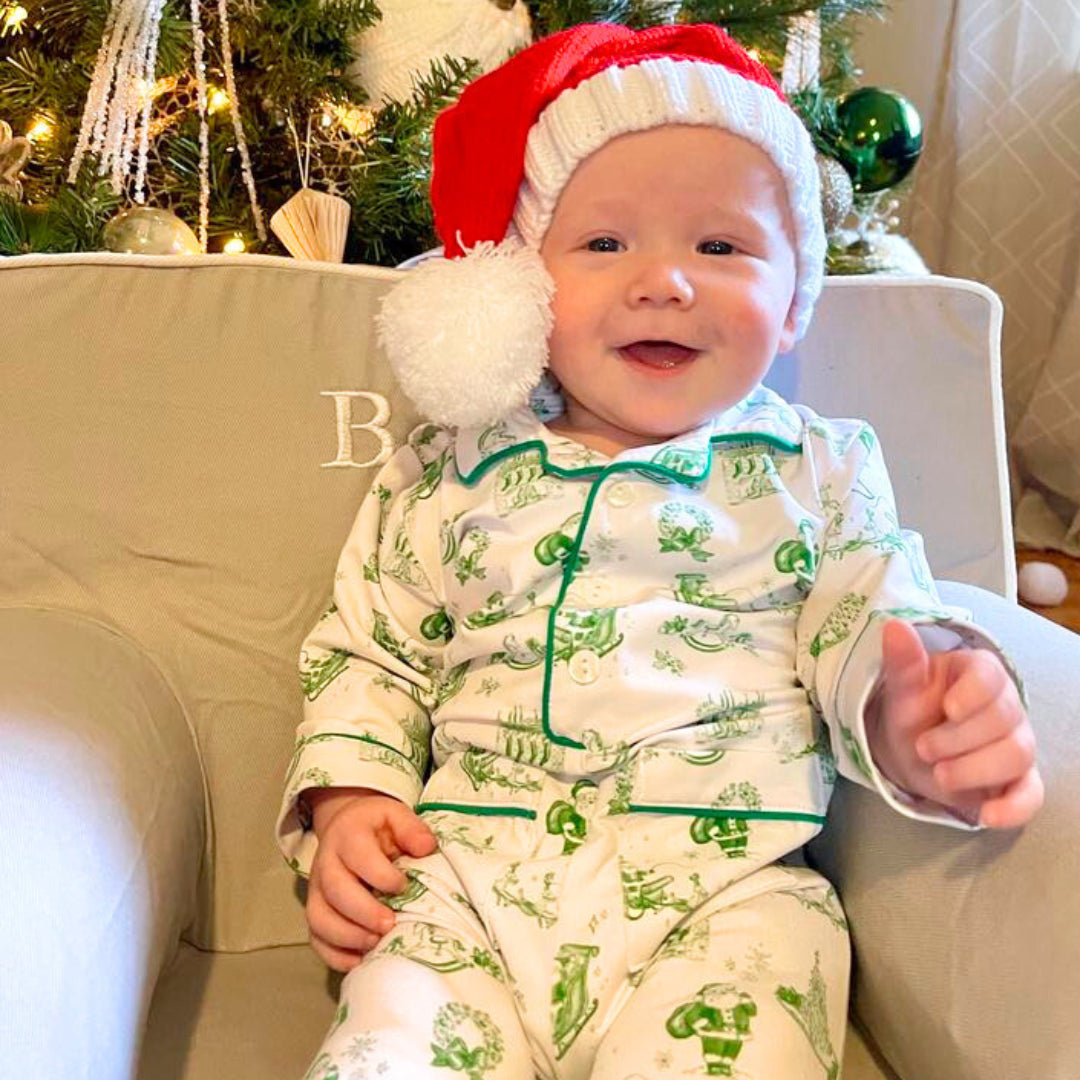 BOYS GREEN TOILE INFANT FOOTIE