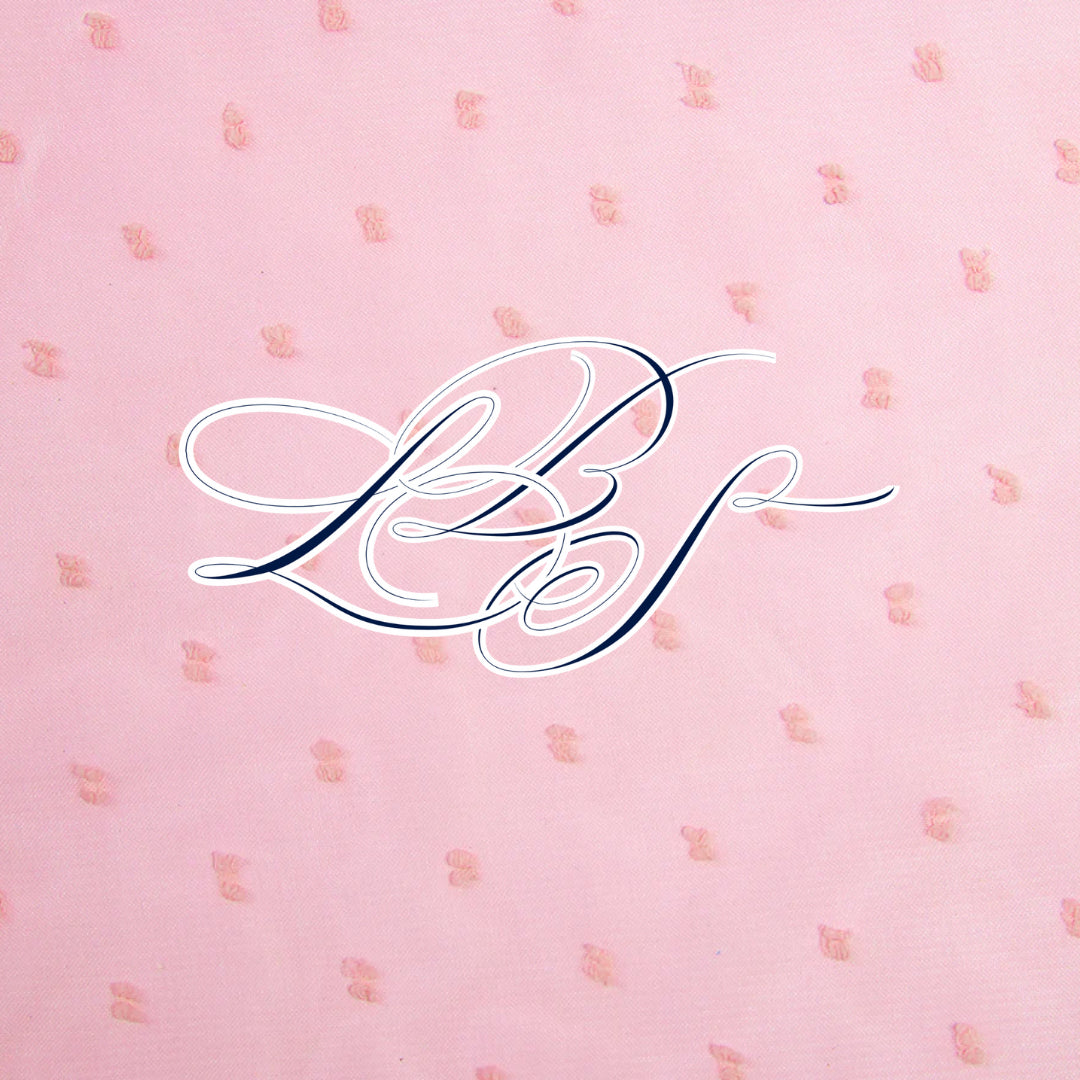 PINK SWISS DOT CHIFFON WREATHS DRESS