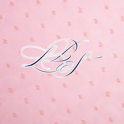 PINK SWISS DOT CHIFFON WREATHS DRESS