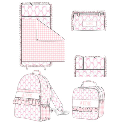 BOW TRELLIS NAME SMOCK LUGGAGE