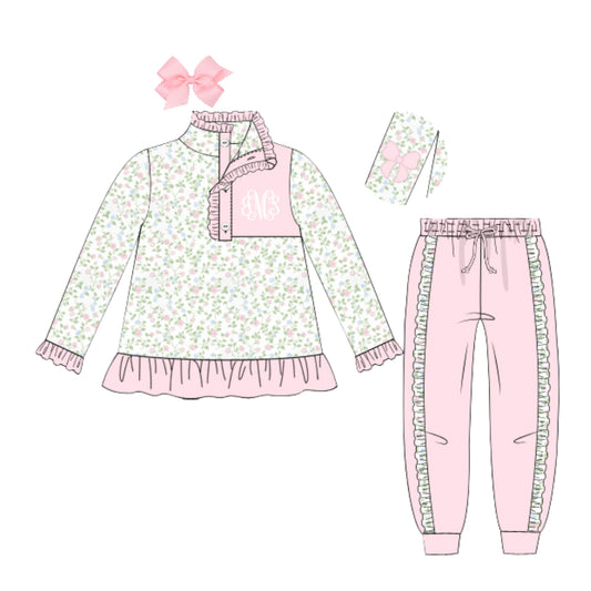 BETSY FLORAL BOW ELBOW JOGGER SET