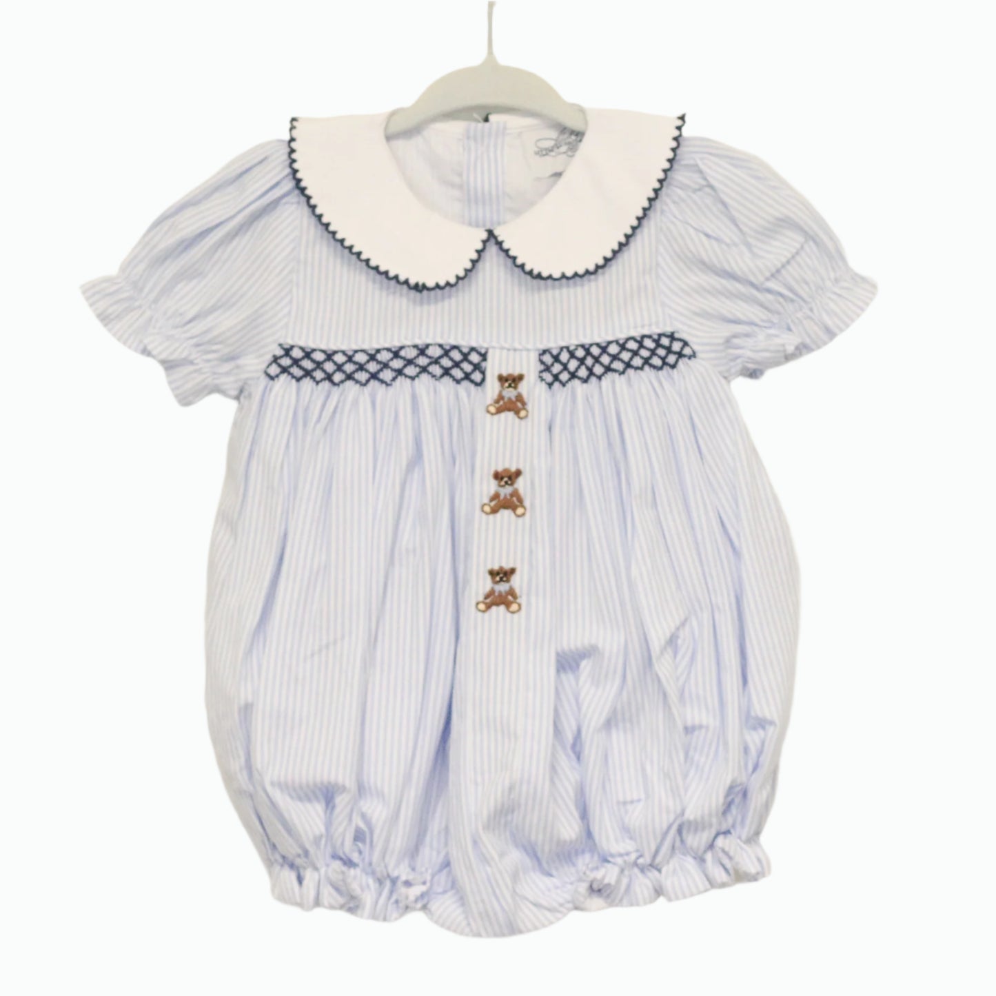Girls Smocked Teddy Bears Bubble