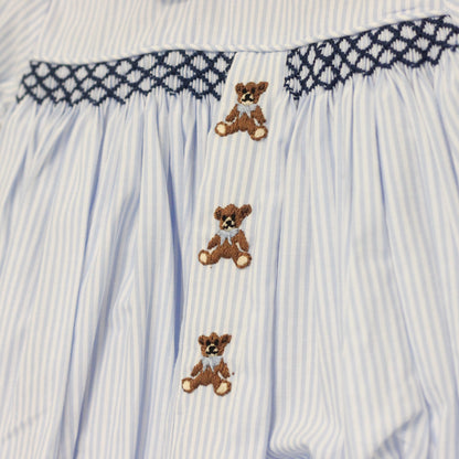Girls Smocked Teddy Bears Bubble