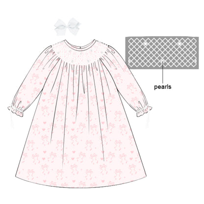 HEARTSTRINGS GEOMETRIC SMOCKED BISHOP DRESS