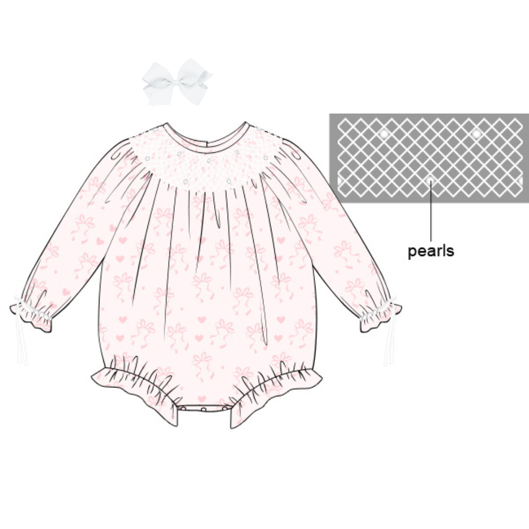 HEARTSTRINGS PEARL GEOMETRIC SMOCKED BISHOP BUBBLE