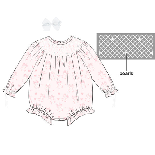 HEARTSTRINGS PEARL GEOMETRIC SMOCKED BISHOP BUBBLE