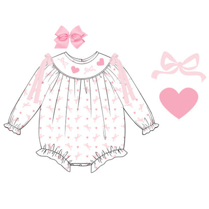 SMOCKED HEARTS & BOWS BISHOP BUBBLE