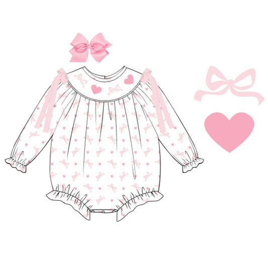 SMOCKED HEARTS & BOWS BISHOP BUBBLE