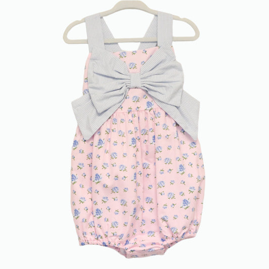 RYAN FLORAL & BLUE GINGHAM BOW FRONT BUBBLE