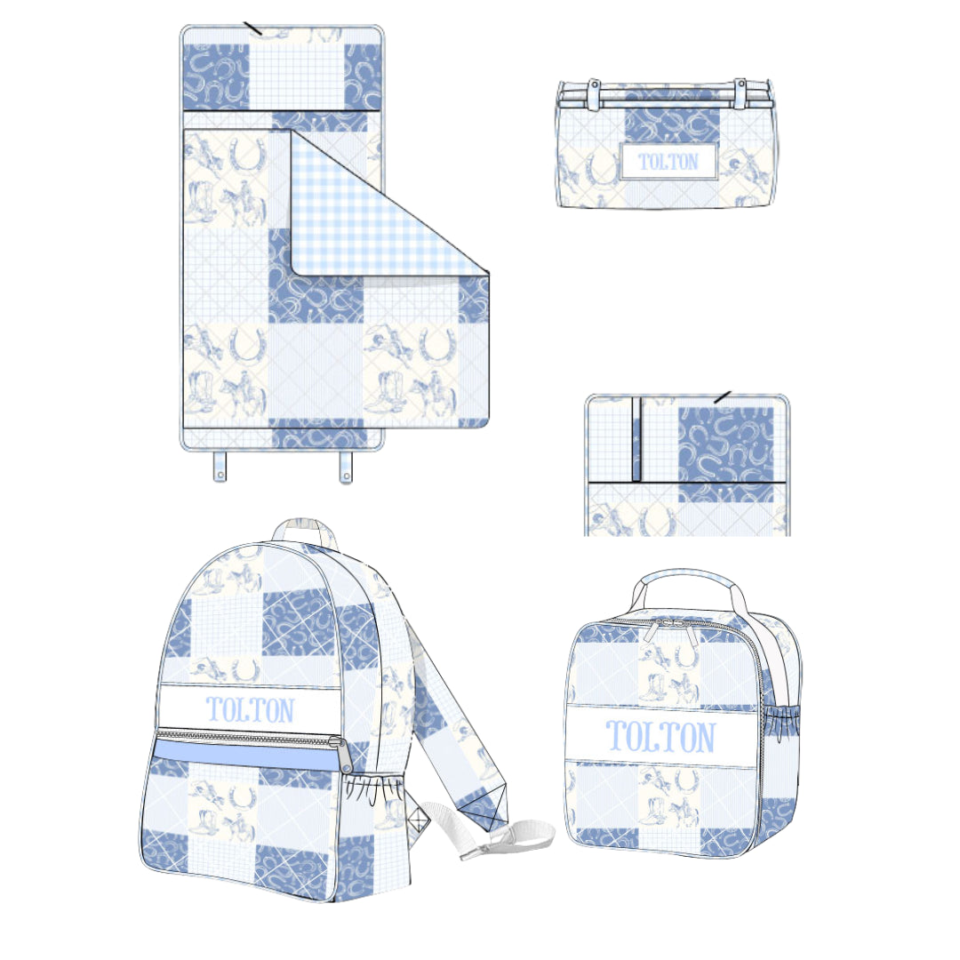 COWBOY PATCHWORK NAME SMOCK LUGGAGE