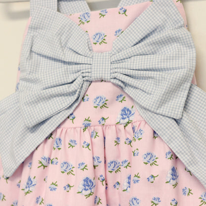 RYAN FLORAL & BLUE GINGHAM BOW FRONT BUBBLE