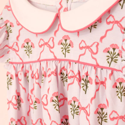Coral Floral Collared Dress