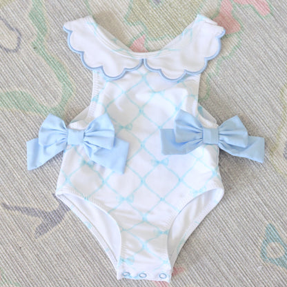 BLUE BOW TRELLIS ONE PIECE