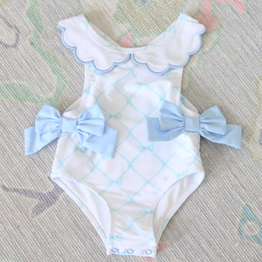 BLUE BOW TRELLIS ONE PIECE