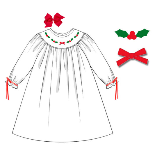 HOLLY & BOW SMOCKED BISHOP DRESS