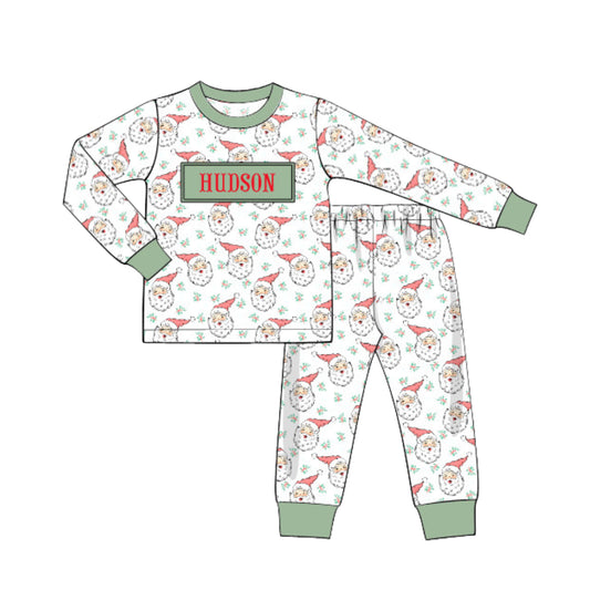 BOYS SANTA 2PC NAME SMOCKED LOUNGEWEAR