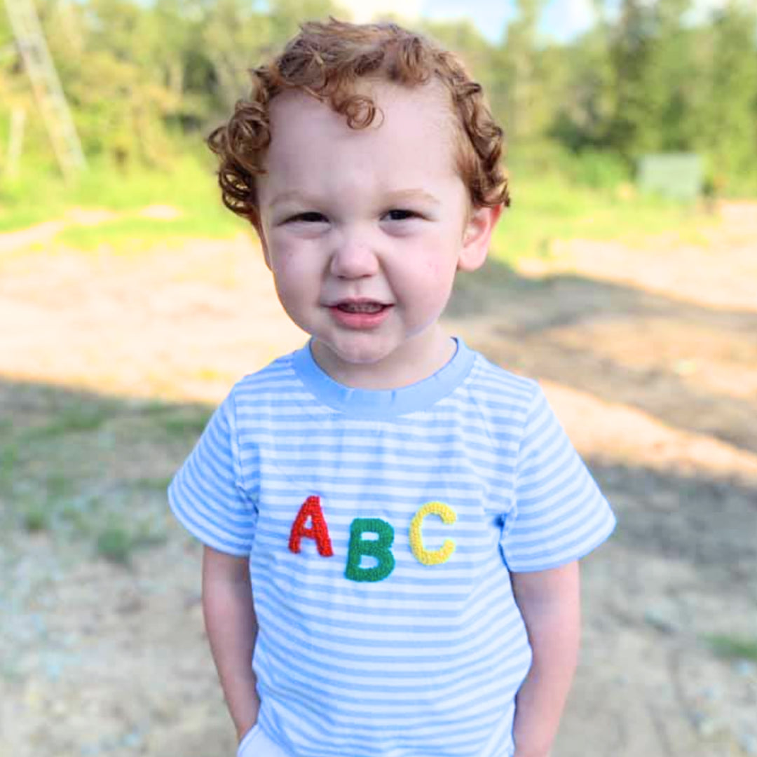 BOYS FRENCH KNOT ABC SHIRT