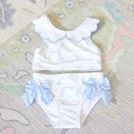 BLUE BOW TRELLIS TWO PIECE