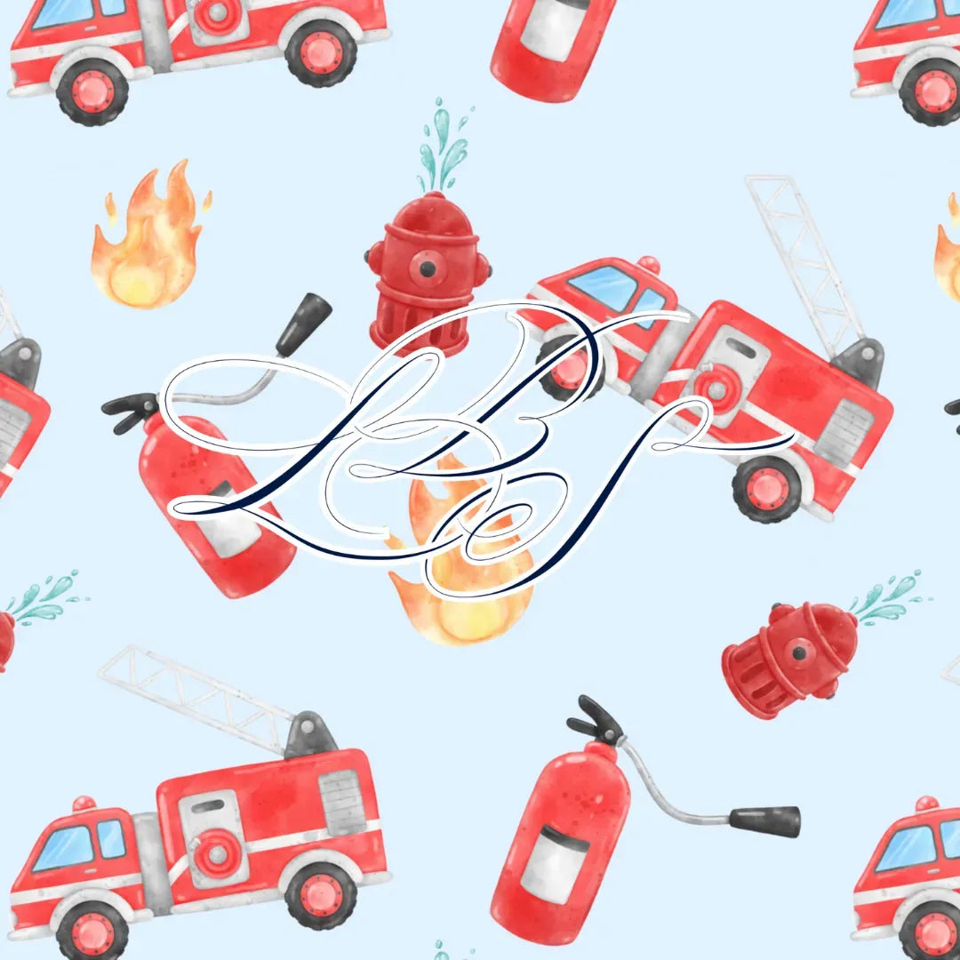 Boys Smocked Firetrucks Bubble