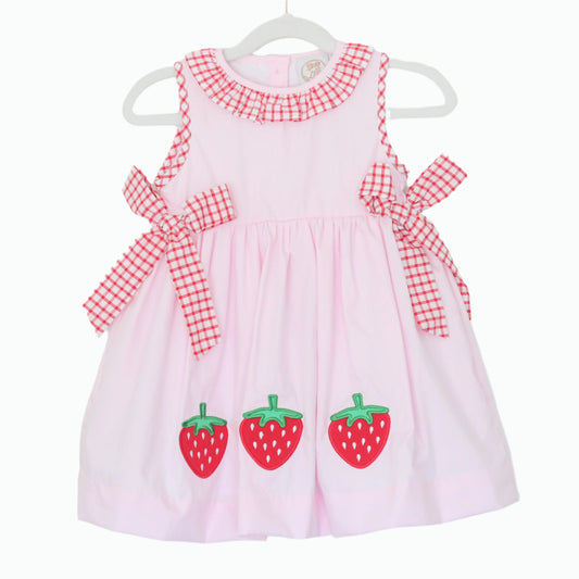 STRAWBERRY WINDOWPANE DRESS