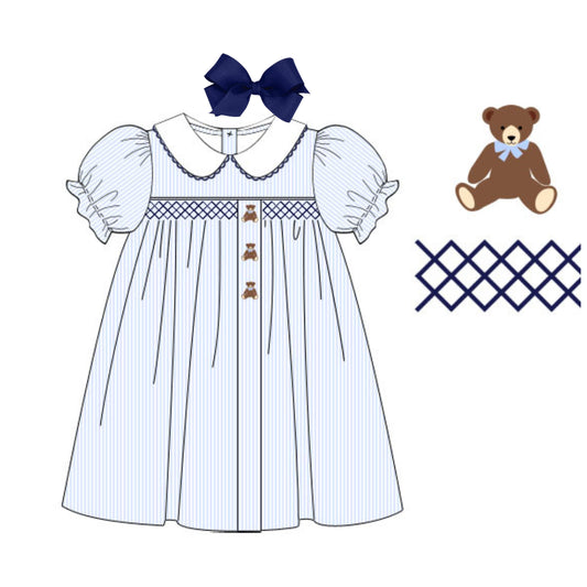 GIRLS SMOCKED TEDDY BEARS DRESS