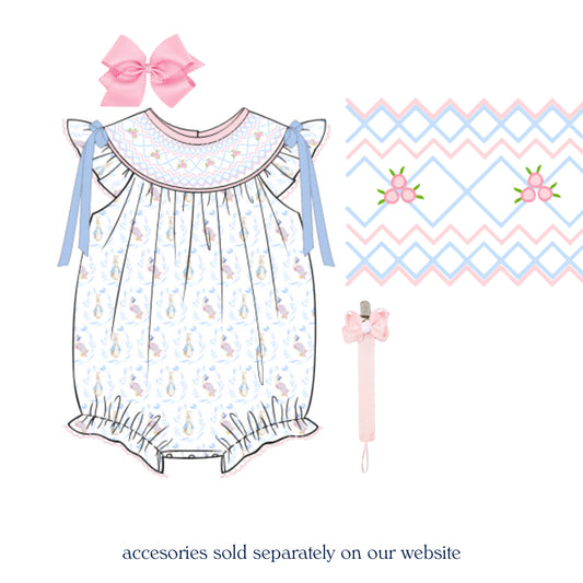 SMOCKED ROSETTES PETER RABBIT BISHOP BUBBLE