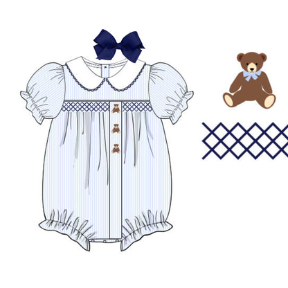 GIRLS SMOCKED TEDDY BEARS BUBBLE